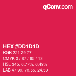 颜色代码: HEX #DD1D4D | qconv.com