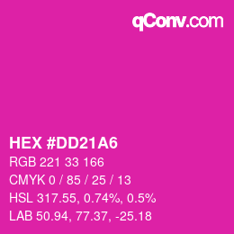 Color code: HEX #DD21A6 | qconv.com