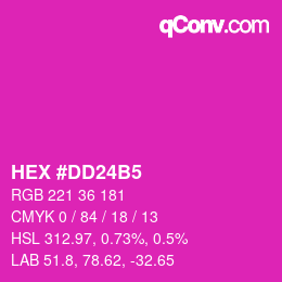 颜色代码: HEX #DD24B5 | qconv.com