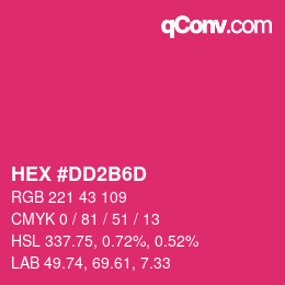 カラーコード: HEX #DD2B6D | qconv.com
