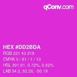 カラーコード: HEX #DD2BDA | qconv.com