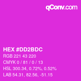 カラーコード: HEX #DD2BDC | qconv.com