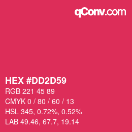 Color code: HEX #DD2D59 | qconv.com