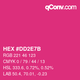 カラーコード: HEX #DD2E7B | qconv.com