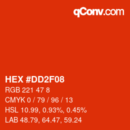 Color code: HEX #DD2F08 | qconv.com