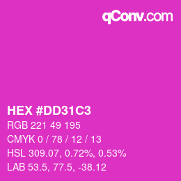 Color code: HEX #DD31C3 | qconv.com