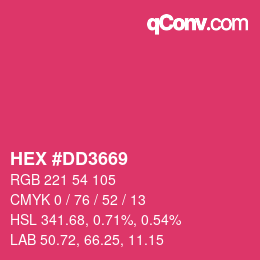 カラーコード: HEX #DD3669 | qconv.com