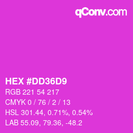 Color code: HEX #DD36D9 | qconv.com