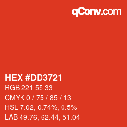 Color code: HEX #DD3721 | qconv.com