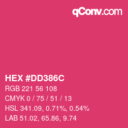 カラーコード: HEX #DD386C | qconv.com