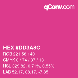 カラーコード: HEX #DD3A8C | qconv.com