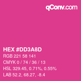 Color code: HEX #DD3A8D | qconv.com