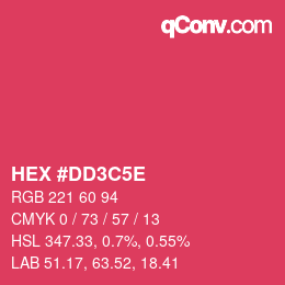 颜色代码: HEX #DD3C5E | qconv.com