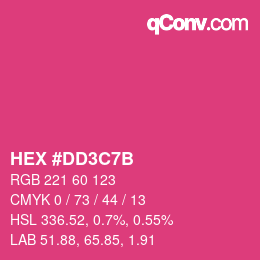 颜色代码: HEX #DD3C7B | qconv.com