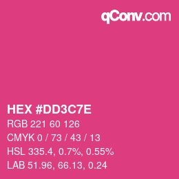 颜色代码: HEX #DD3C7E | qconv.com