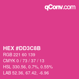 カラーコード: HEX #DD3C8B | qconv.com