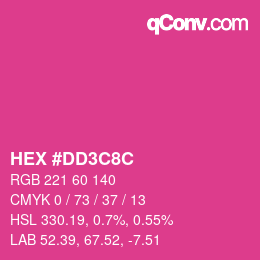 Color code: HEX #DD3C8C | qconv.com