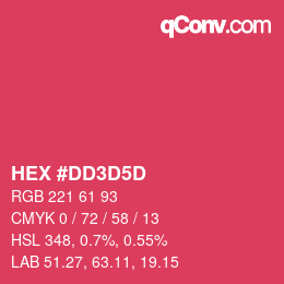 Color code: HEX #DD3D5D | qconv.com