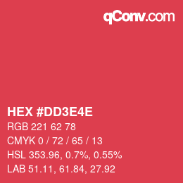 Color code: HEX #DD3E4E | qconv.com