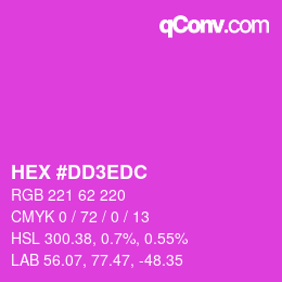 カラーコード: HEX #DD3EDC | qconv.com