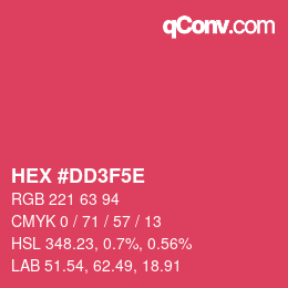 Color code: HEX #DD3F5E | qconv.com