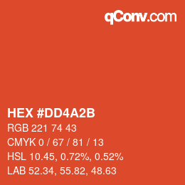 Color code: HEX #DD4A2B | qconv.com