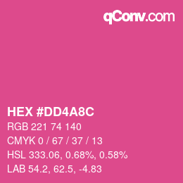 カラーコード: HEX #DD4A8C | qconv.com