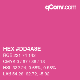 Color code: HEX #DD4A8E | qconv.com