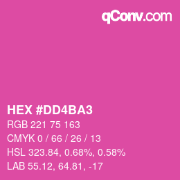 颜色代码: HEX #DD4BA3 | qconv.com