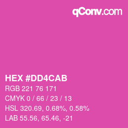 カラーコード: HEX #DD4CAB | qconv.com