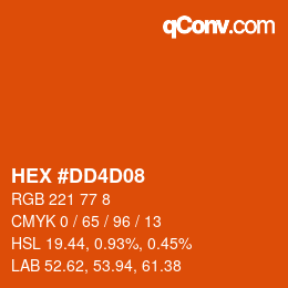 カラーコード: HEX #DD4D08 | qconv.com