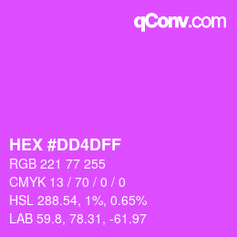 Color code: HEX #DD4DFF | qconv.com