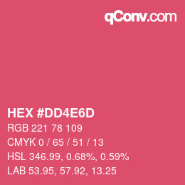 颜色代码: HEX #DD4E6D | qconv.com