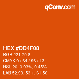 Color code: HEX #DD4F08 | qconv.com