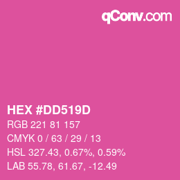 颜色代码: HEX #DD519D | qconv.com