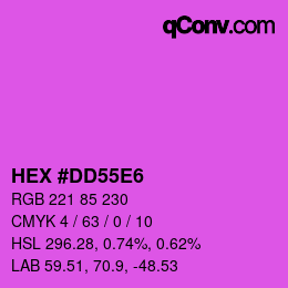 Color code: HEX #DD55E6 | qconv.com