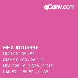 颜色代码: HEX #DD599F | qconv.com