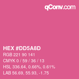 カラーコード: HEX #DD5A8D | qconv.com