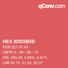 Color code: HEX #DD5B5D | qconv.com