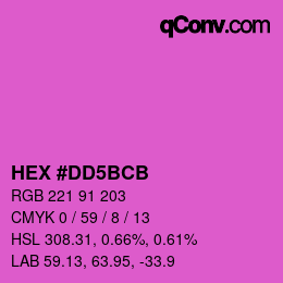 Color code: HEX #DD5BCB | qconv.com