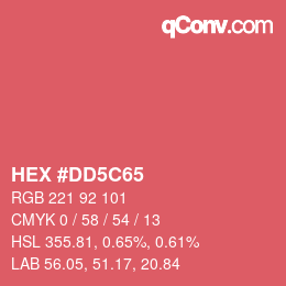 Color code: HEX #DD5C65 | qconv.com