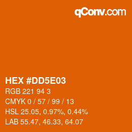 Color code: HEX #DD5E03 | qconv.com