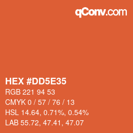 Color code: HEX #DD5E35 | qconv.com