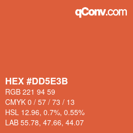 カラーコード: HEX #DD5E3B | qconv.com