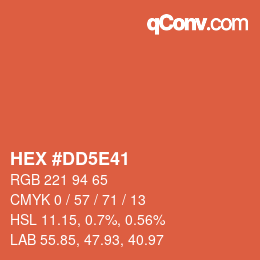 Color code: HEX #DD5E41 | qconv.com