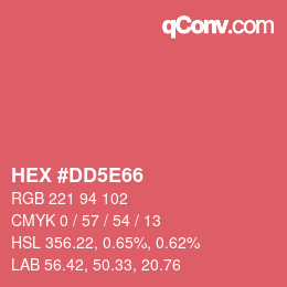 Color code: HEX #DD5E66 | qconv.com