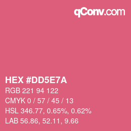 Color code: HEX #DD5E7A | qconv.com
