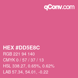 カラーコード: HEX #DD5E8C | qconv.com