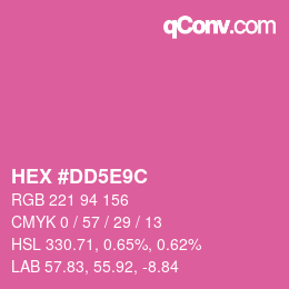 Color code: HEX #DD5E9C | qconv.com