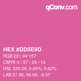カラーコード: HEX #DD5E9D | qconv.com